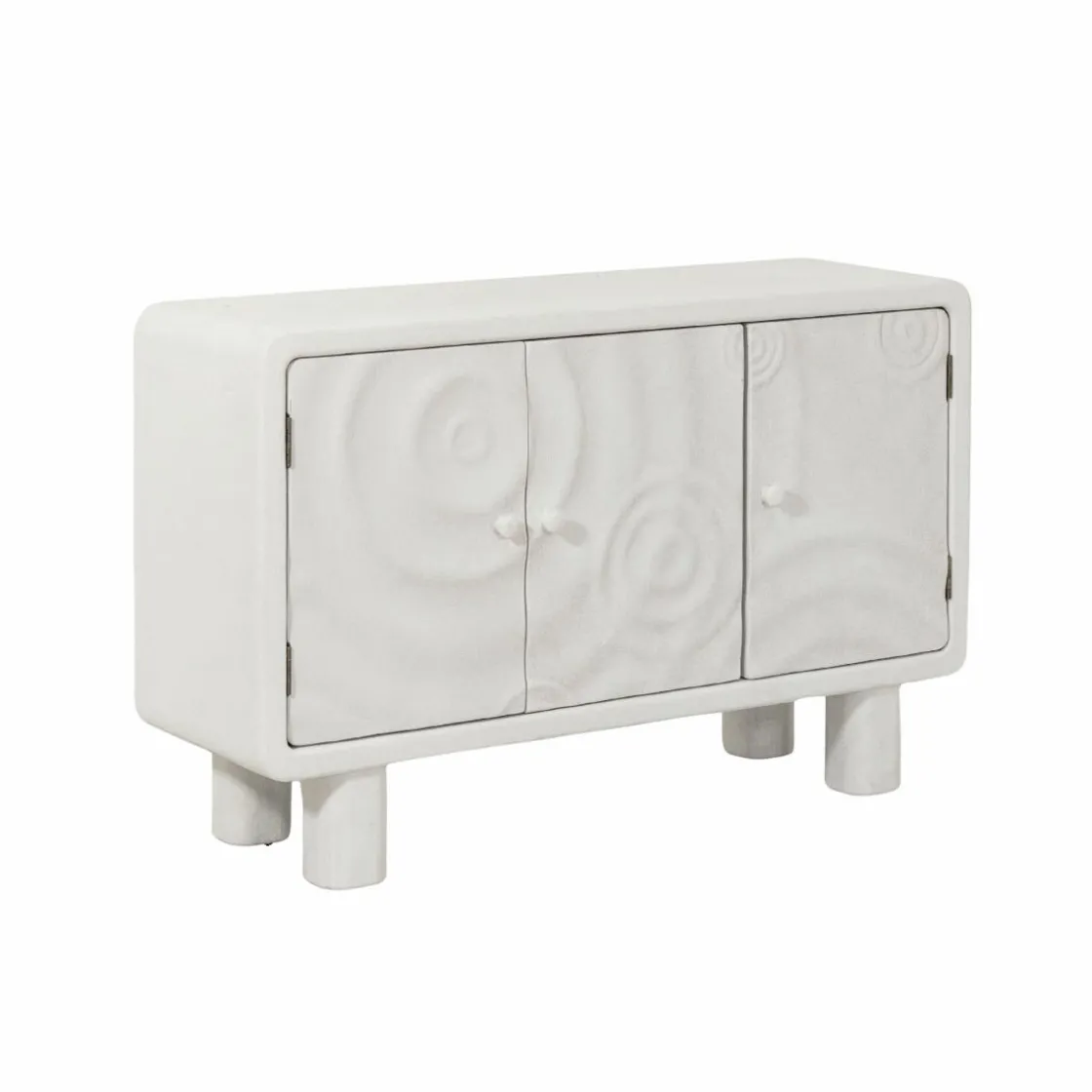 Made in Meubles Buffet<Buffet 3 portes en bois effet béton blanc Danaé