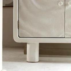 Made in Meubles Buffet<Buffet 3 portes en bois effet béton blanc Danaé