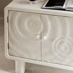 Made in Meubles Buffet<Buffet 3 portes en bois effet béton blanc Danaé