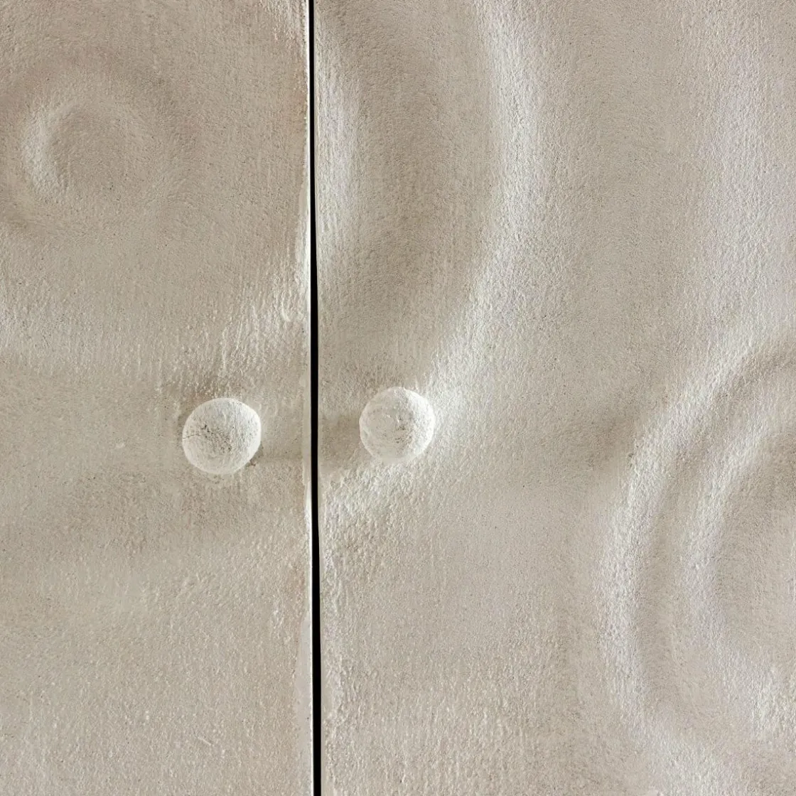 Made in Meubles Buffet<Buffet 3 portes en bois effet béton blanc Danaé