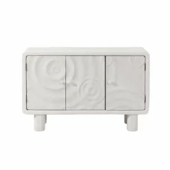 Made in Meubles Buffet<Buffet 3 portes en bois effet béton blanc Danaé