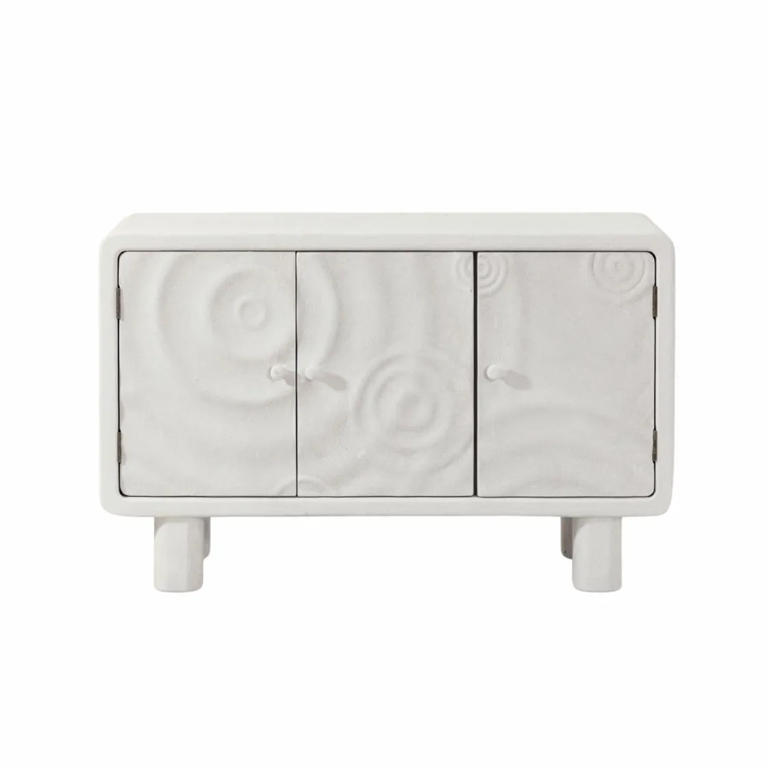 Made in Meubles Buffet<Buffet 3 portes en bois effet béton blanc Danaé