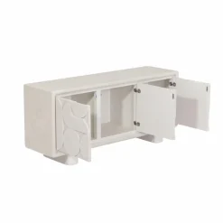 Made in Meubles Buffet<Buffet 3 portes en bois effet béton blanc Danaé