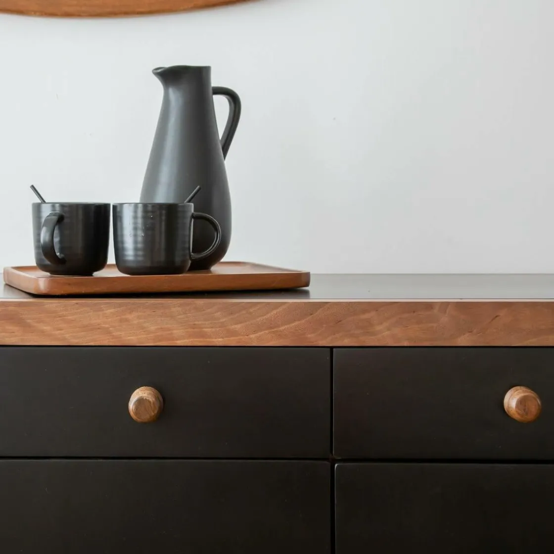 Made in Meubles Buffet<Buffet arrondi en bois de manguier Romy