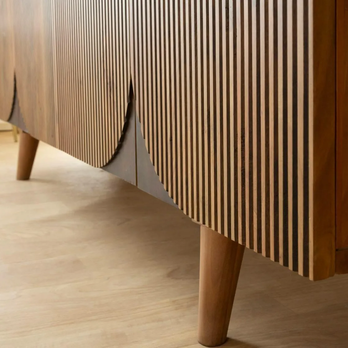 Made in Meubles Buffet<Buffet arrondi en bois de manguier Lise