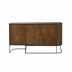 Made in Meubles Buffet<Buffet arrondi en bois de manguier et métal Ysé