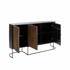 Made in Meubles Buffet<Buffet arrondi en bois de manguier et métal Ysé