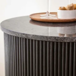 Made in Meubles Buffet|Meuble Bar<Buffet bar en bois de manguier et marbre Isaac