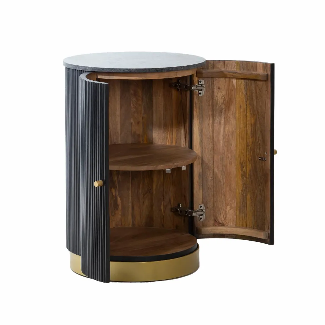 Made in Meubles Buffet|Meuble Bar<Buffet bar en bois de manguier et marbre Isaac