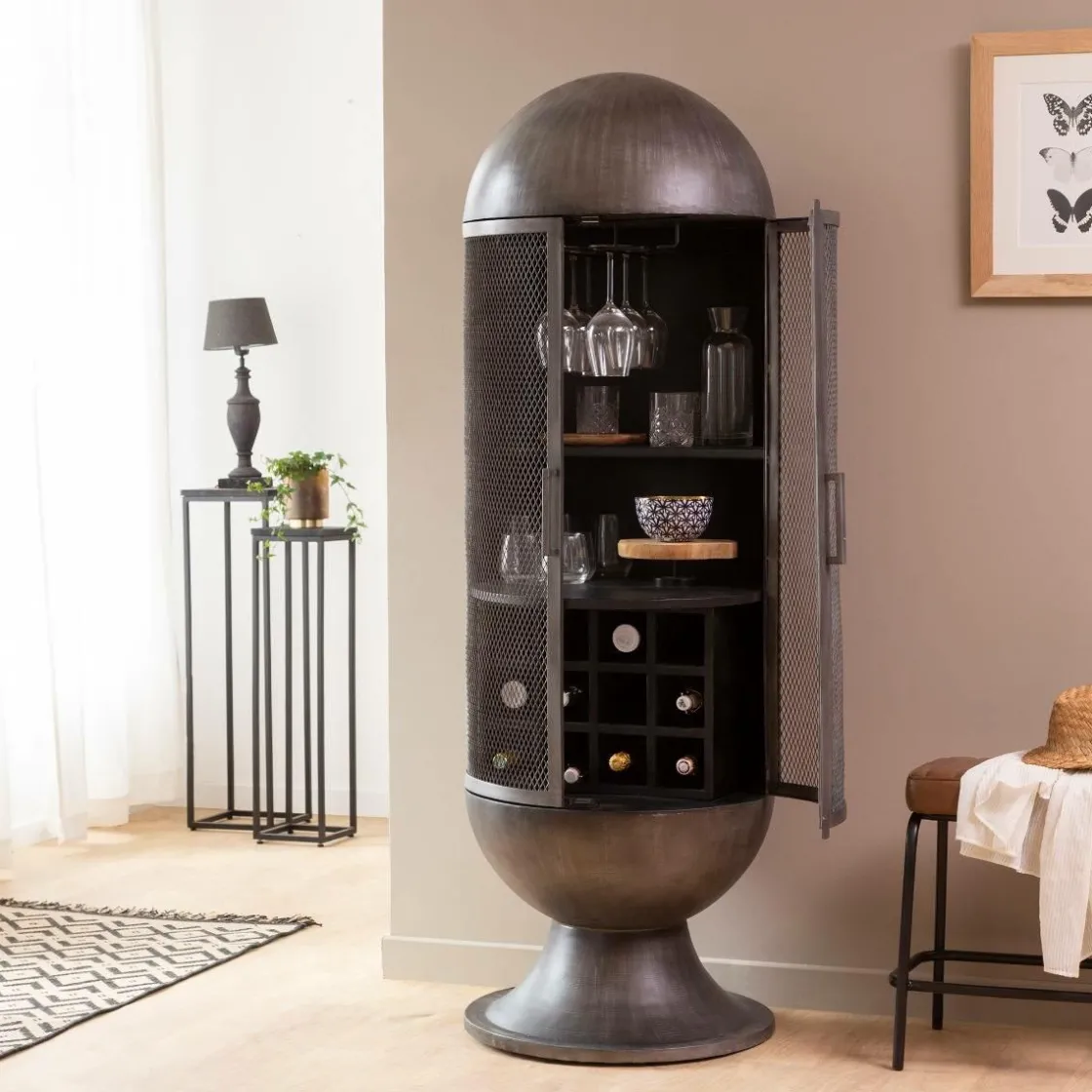 Made in Meubles Buffet|Meuble Bar<Buffet bar en métal Locker