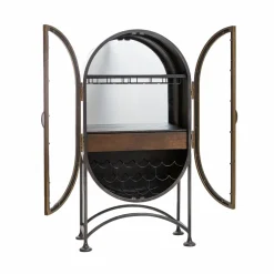 Made in Meubles Meuble Bar|Vitrine<Buffet bar en métal noir et doré Janelle