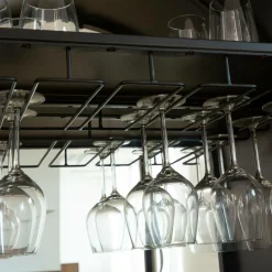 Made in Meubles Meuble Bar|Vitrine<Buffet bar en métal noir et doré Janelle