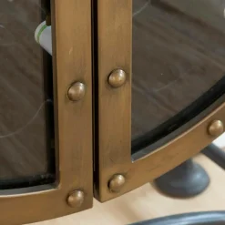 Made in Meubles Meuble Bar|Vitrine<Buffet bar en métal noir et doré Janelle