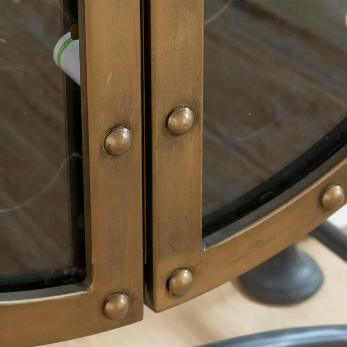 Made in Meubles Meuble Bar|Vitrine<Buffet bar en métal noir et doré Janelle