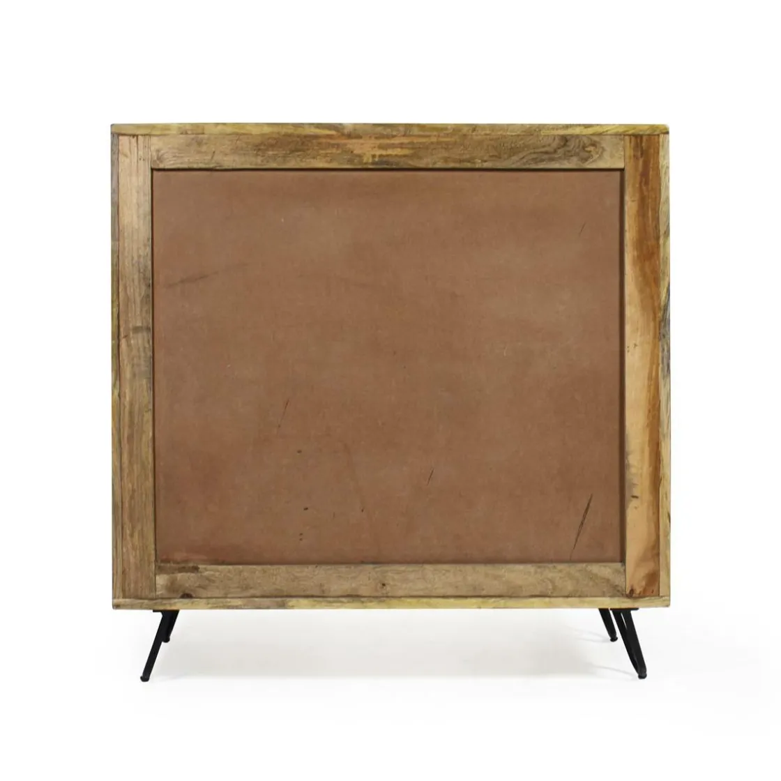 Made in Meubles Buffet<Buffet carré en bois de manguier et feuille de laiton Gisèle