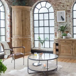 Made in Meubles Buffet<Buffet d'angle haut en bois recyclé Garance