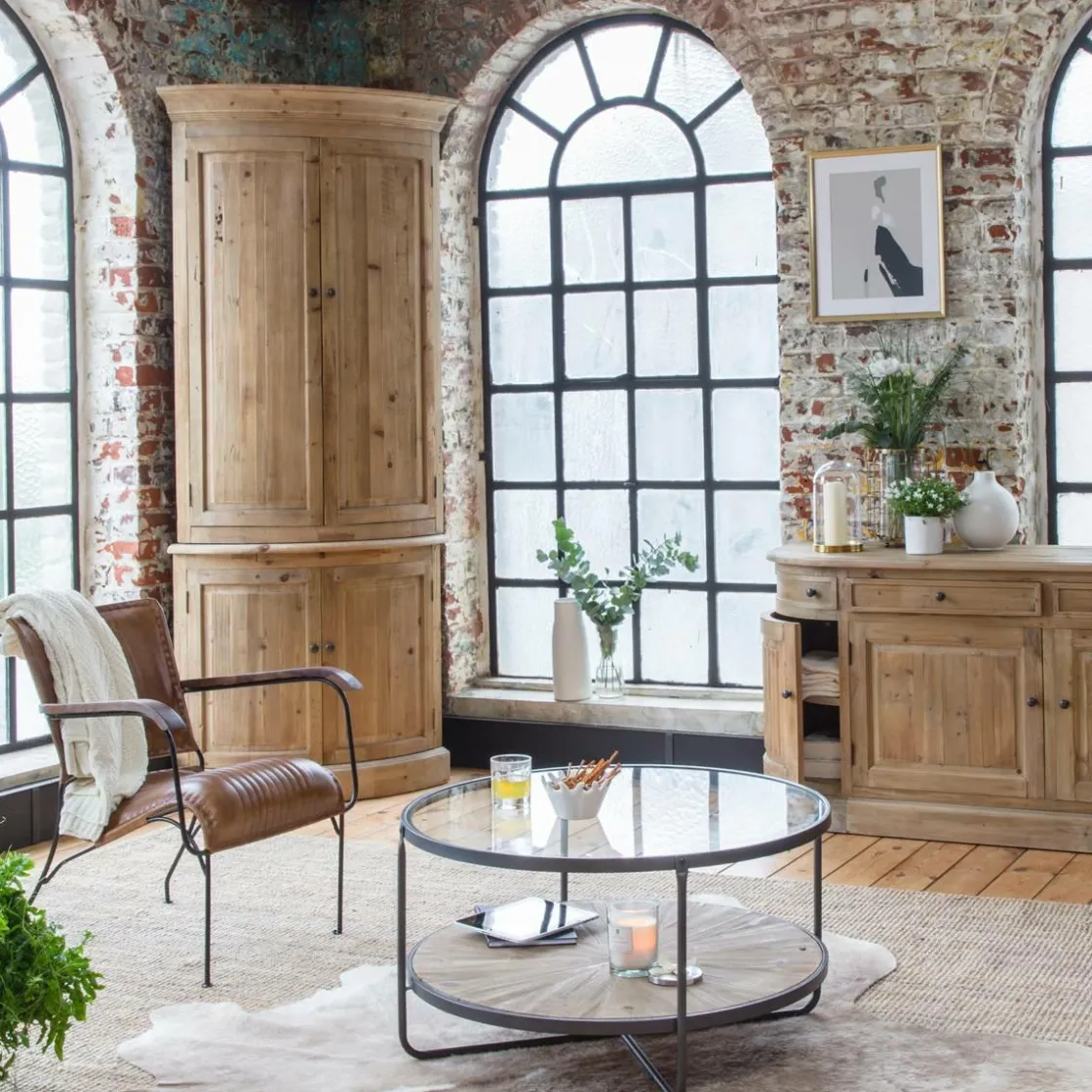 Made in Meubles Buffet<Buffet d'angle haut en bois recyclé Garance