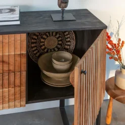 Made in Meubles Buffet<Buffet en bois d'acacia et métal Pippa