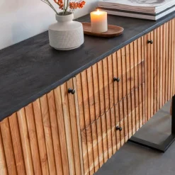 Made in Meubles Buffet<Buffet en bois d'acacia et métal Pippa