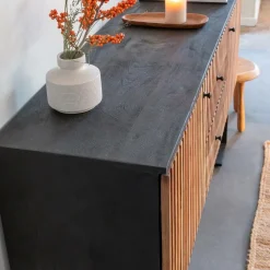 Made in Meubles Buffet<Buffet en bois d'acacia et métal Pippa