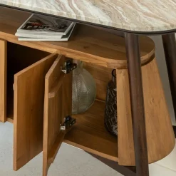 Made in Meubles Buffet<Buffet en bois d'acacia et marbre Simon