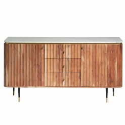 Made in Meubles Buffet<Buffet en bois d'acacia et marbre blanc Judith