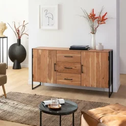 Made in Meubles Buffet<Buffet en bois d'acacia et métal Bosco