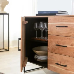 Made in Meubles Buffet<Buffet en bois d'acacia et métal Bosco