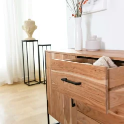 Made in Meubles Buffet<Buffet en bois d'acacia et métal Bosco