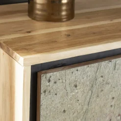 Made in Meubles Buffet<Buffet en bois d'acacia et pierre Côme