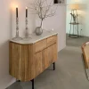 Made in Meubles Buffet<Buffet en bois d'acacia et en marbre blanc Rick