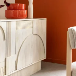 Made in Meubles Buffet<Buffet en bois de manguier blanchi Miliam