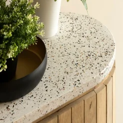 Made in Meubles Buffet|Meuble Sous Vasque<Buffet en bois de manguier et terrazzo Lou