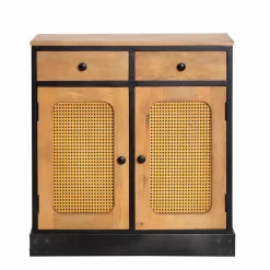 Made in Meubles Buffet<Buffet en bois de manguier et cannage Ezra