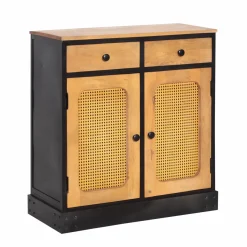 Made in Meubles Buffet<Buffet en bois de manguier et cannage Ezra