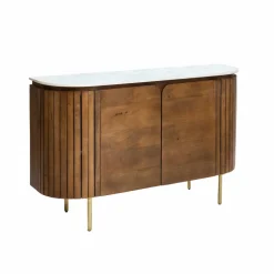 Made in Meubles Buffet<Buffet en bois de manguier et marbre Sienne