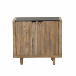Made in Meubles Buffet<Buffet en bois de manguier et marbre noir Riley