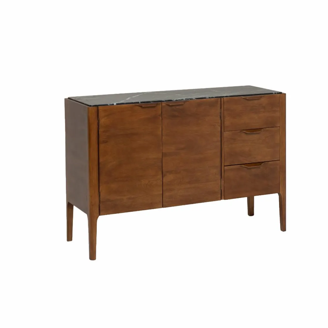 Made in Meubles Buffet<Buffet en bois de manguier et marbre noir Roch