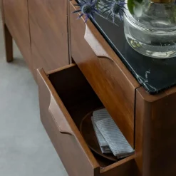 Made in Meubles Buffet<Buffet en bois de manguier et marbre noir Roch