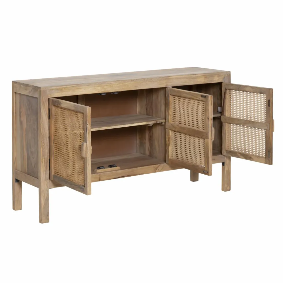 Made in Meubles Buffet<Buffet en bois de manguier et cannage Julietta