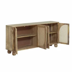 Made in Meubles Buffet<Buffet en bois de manguier et cannage Thora