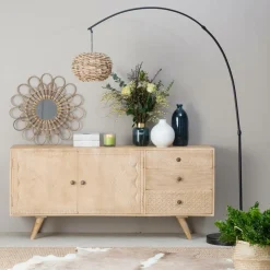 Made in Meubles Buffet<Buffet en bois de manguier blanchi Kamila