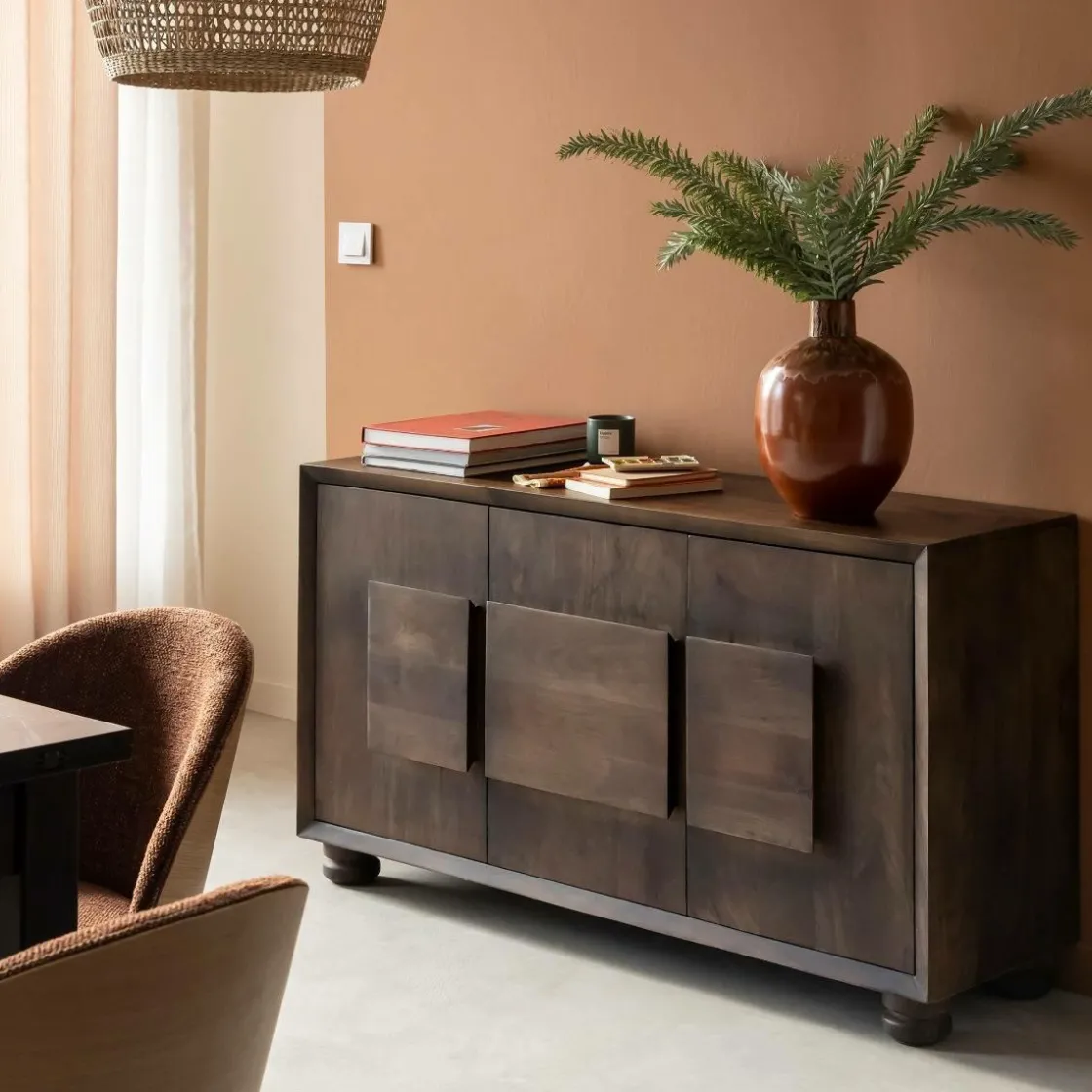 Made in Meubles Buffet|Meuble De Rangement<Buffet en bois de manguier foncé Hestia