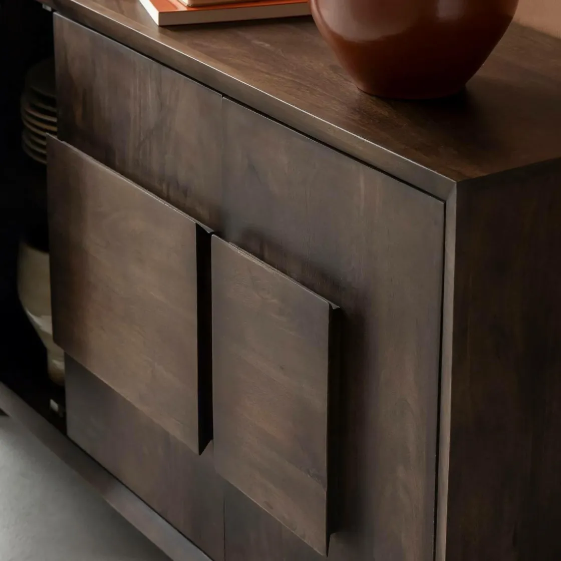 Made in Meubles Buffet|Meuble De Rangement<Buffet en bois de manguier foncé Hestia