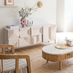 Made in Meubles Buffet<Buffet en bois de manguier blanchi Tristan