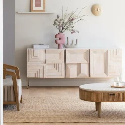 Made in Meubles Buffet<Buffet en bois de manguier blanchi Tristan