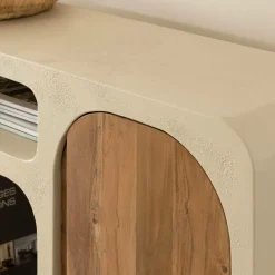 Made in Meubles Buffet<Buffet en bois effet béton et bois d'acacia Dalva