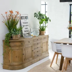 Made in Meubles Buffet<Buffet en bois recyclé 225 cm Garance