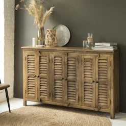 Made in Meubles Buffet<Buffet en bois recyclé 6 portes Aubin
