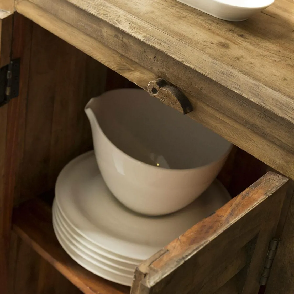 Made in Meubles Buffet<Buffet en bois recyclé 6 portes Aubin